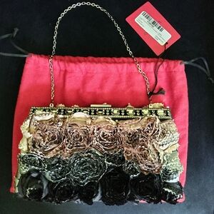 💥New💥VALENTINO Ombre Silk Rose Crystal Embellished  Bag